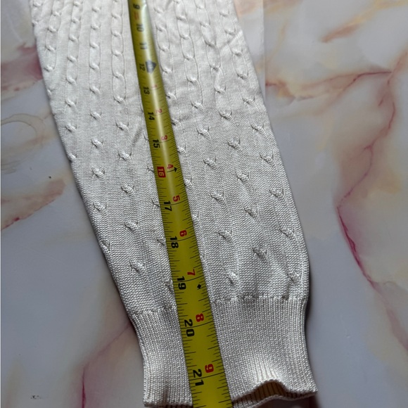 Barry Bricken Cream Cable Knit Crewneck Sweater - Picture 4 of 4